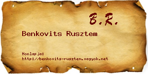 Benkovits Rusztem névjegykártya